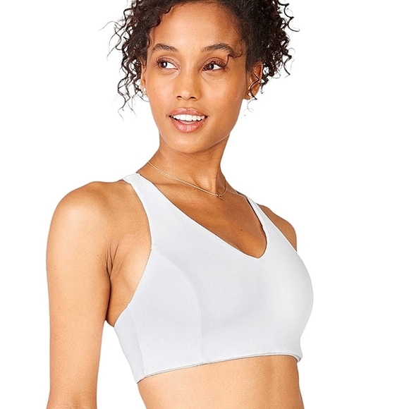 🥳HP🥳Fabletics | Kessler High Impact Racerback Sports Bra White/Plush Pink XXS - Picture 5 of 14